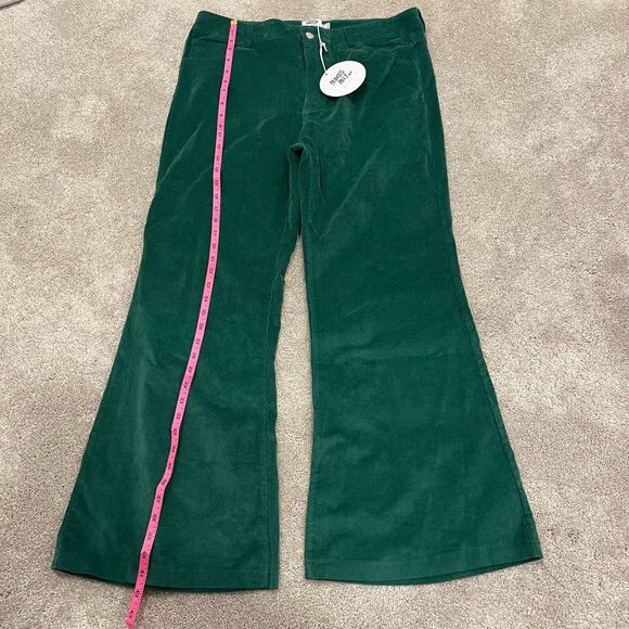NWT Princess Polly Women's Green Corduroy Flare Pant Green Size 14 - Picture 9 of 11